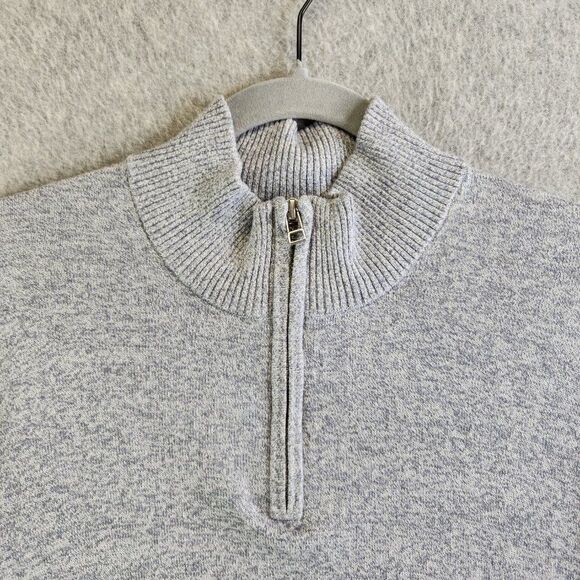 Bonobos Sweater Mens XXL Gray 1/4 Zip Pullover Cotton Cashmere Blend Lightweight - Picture 2 of 12